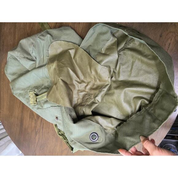 Vintage US Military Army Canvas Duffle Duffel Bag Distressed Patina Drawstring J - Picture 12 of 16